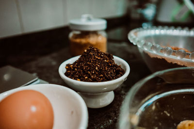 Close-up of food on table