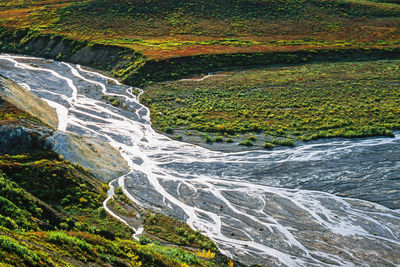 Scenic view of waterfall