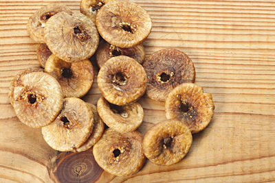 High angle view of cookies