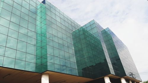 Low angle view of modern building against sky