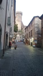 Street leading towards church in old town