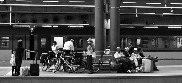 People walking in city