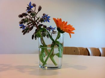 Close-up of flower vase on table