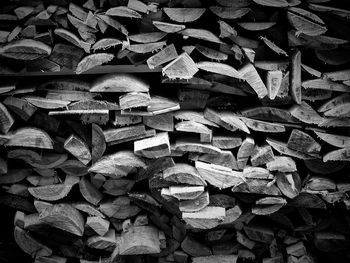 Full frame shot of wooden logs