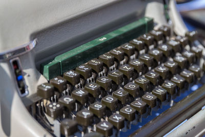 High angle view of typewriter