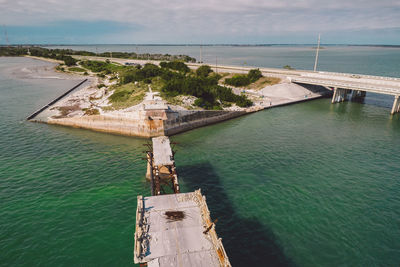 High angle view of sea against sky