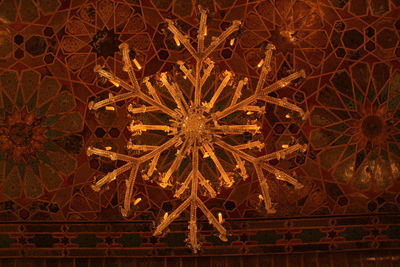 Low angle view of illuminated building