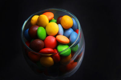 High angle view of fruits in bowl