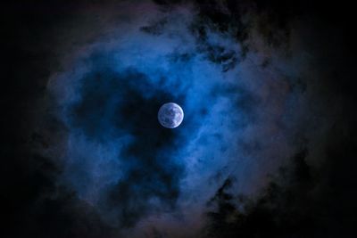 Low angle view of moon in sky