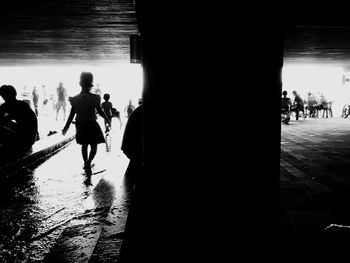 Reflection of woman in water