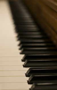 Close-up of piano keys