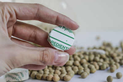 Close-up of person holding ice cream