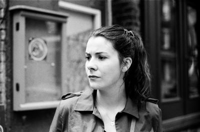 Close-up of young woman with eyes closed