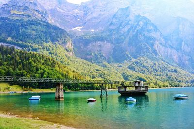 Boats in lake