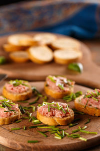 Close-up of food in plate on table