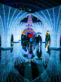 Reflection of illuminated lights in ceiling