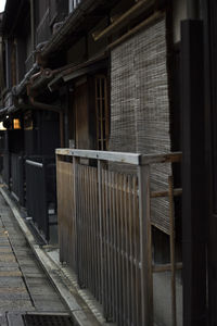 Empty footpath by building