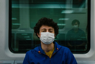 Portrait of man in subway.