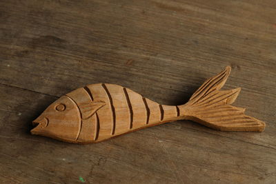 High angle view of chopped on table