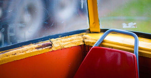 Close-up of yellow window