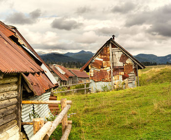 Old dilapidated shacks in the mountains of the asiago plateau. enego, vicenza, italy