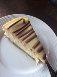High angle view of cake in plate
