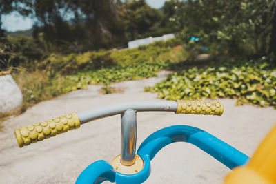 Close-up of metallic railing