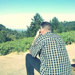 Man standing on mountain