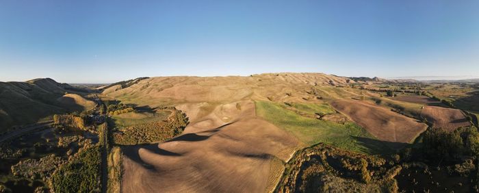Panoramic view of landscape against clear sky
