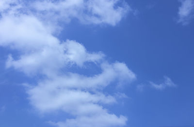 Low angle view of clouds in blue sky