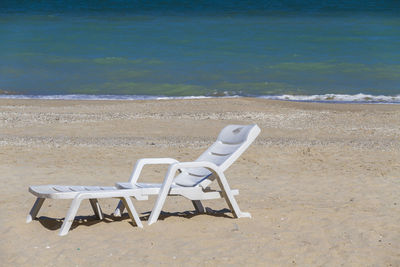 Empty chair on beach