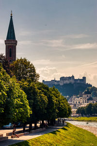 Salzburg, austria - september 15, 2020 - protestant parish salzburg christ church on summer