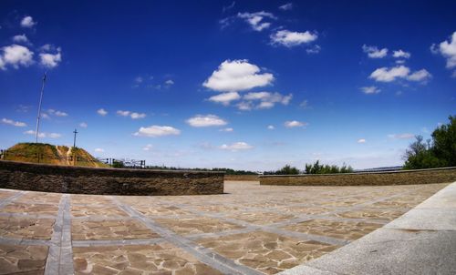 View of historical building against cloudy sky