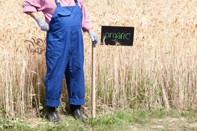 Man working on field