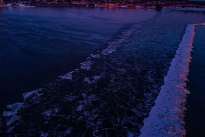 Scenic view of beach during winter