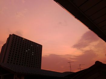 Low angle view of sky during sunset