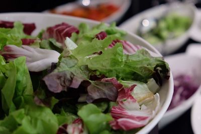 Close-up of chopped vegetables in bowl