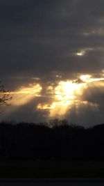 Scenic view of dramatic sky during sunset