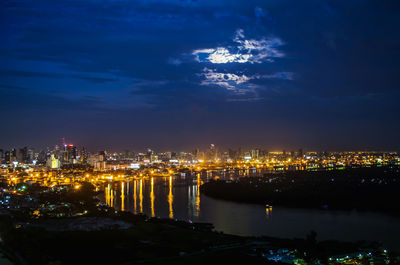 Illuminated city at night