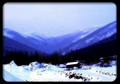 Scenic view of snow covered landscape