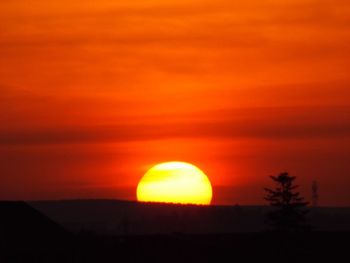 Silhouette of landscape at sunset