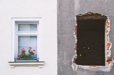 Close-up of window on building