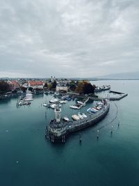 High angle view of sea against sky