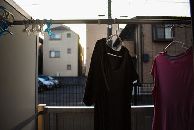 Clothes drying on clothesline
