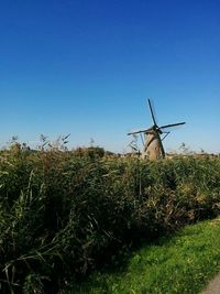 Wind turbines on landscape