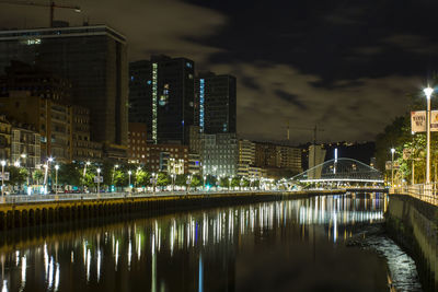 City lit up at night