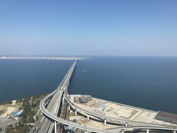 High angle view of sea against sky