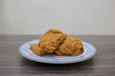 Close-up of food in plate on table