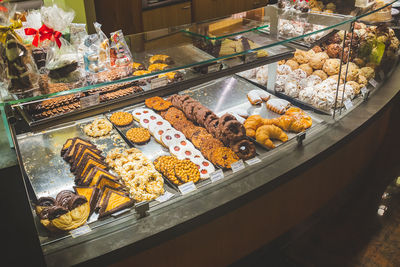 High angle view of food in store