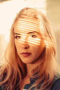 Close-up portrait of a beautiful young woman